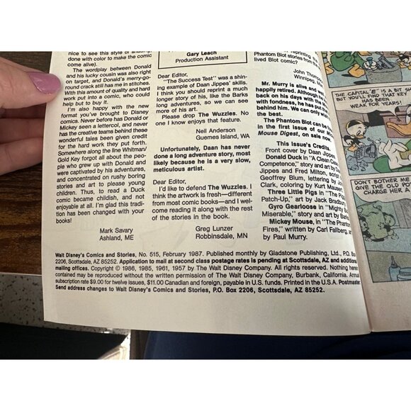 Gladstone Walt Disneys Comics No #515 Feb 1987 Bagged Boarded Vintage Top Hat - Picture 3 of 4